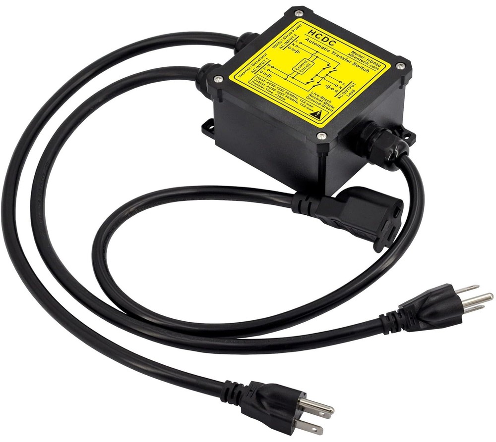 AC120V 15Amp Automatic Transfer Switch - Waterproof and Compact Design