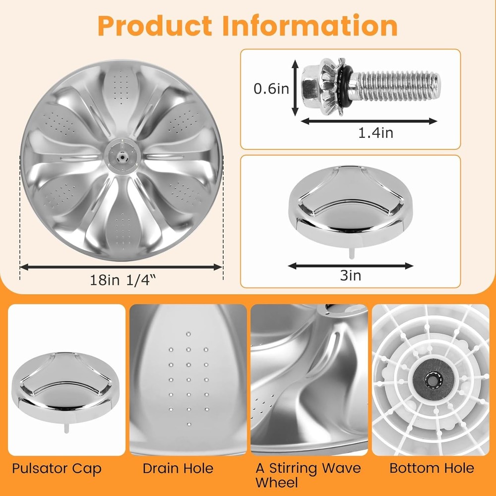 Washer Pulsator Cap Compatible for LG WT7100CW WT7900HBA