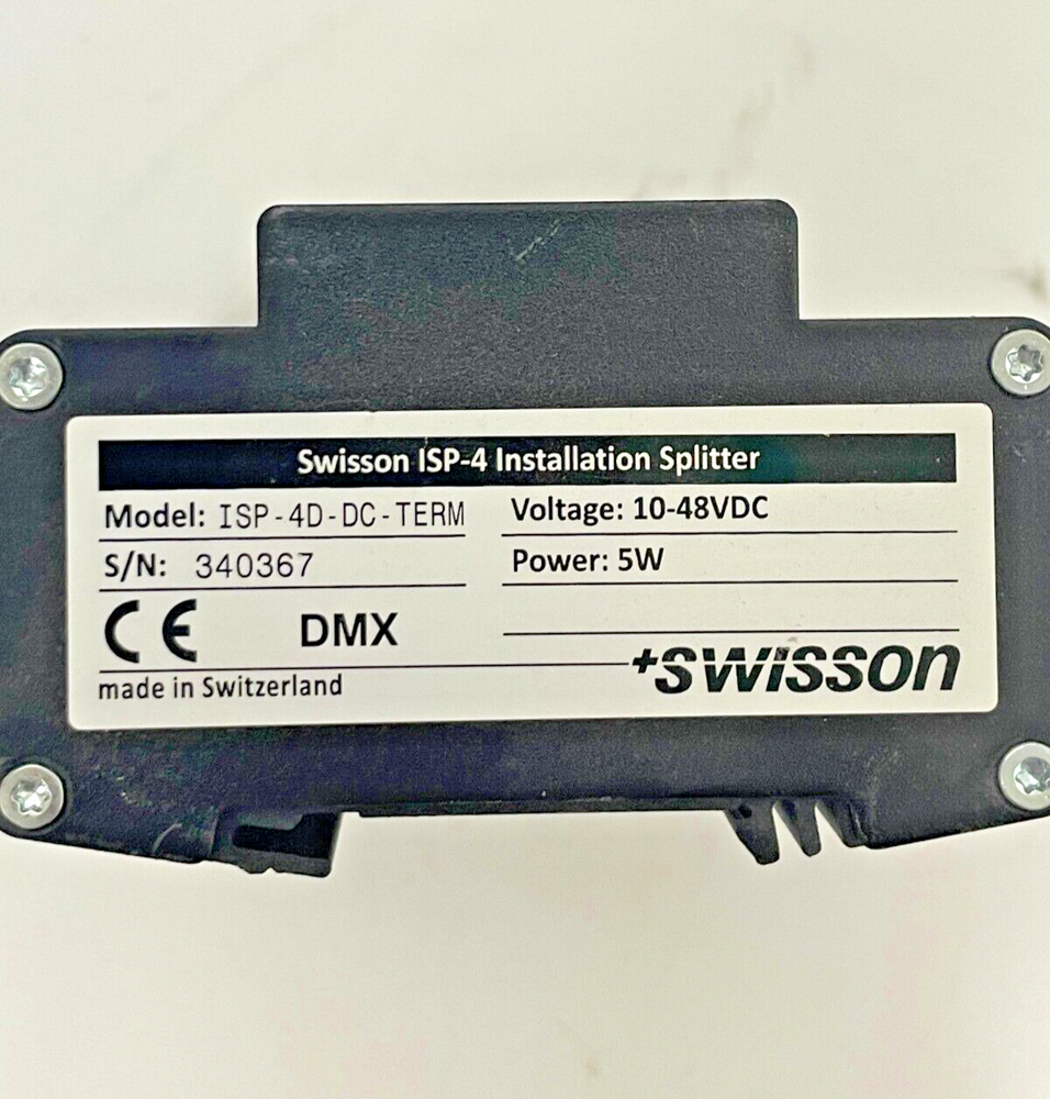 SWISSON ISP-4D-DC-TERM 4 PORT OPTICALLY ISOLATED DMX SPLITTER 10-48VDC 5W