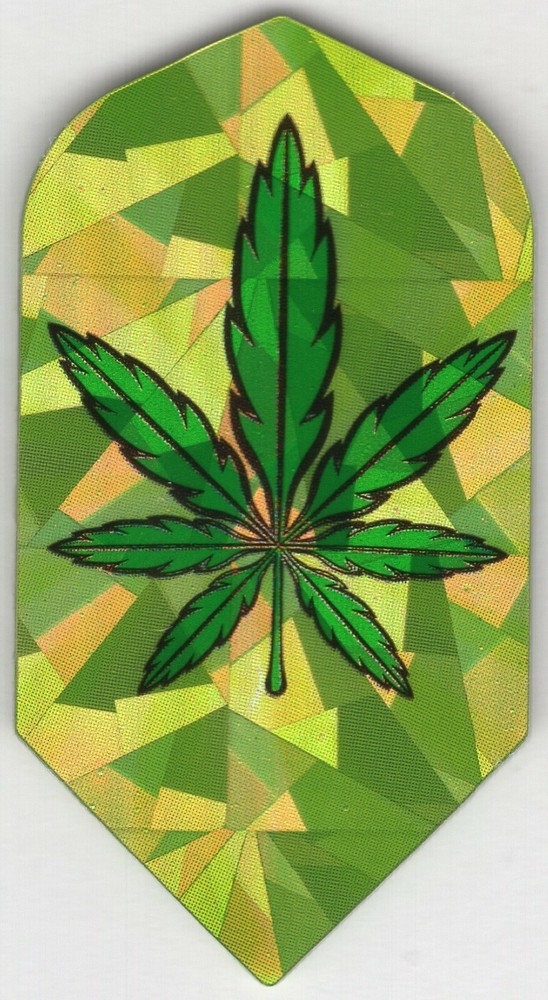 Throwback Slim Pot Leaf Dart Flights: 3 per set