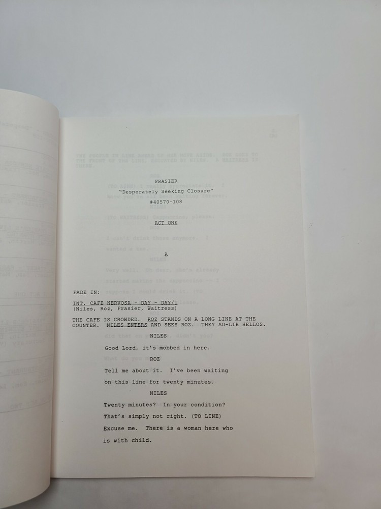FRASIER / Rob Hanning 1997 TV Script, Amy Landers "Desperately Seeking Closure"