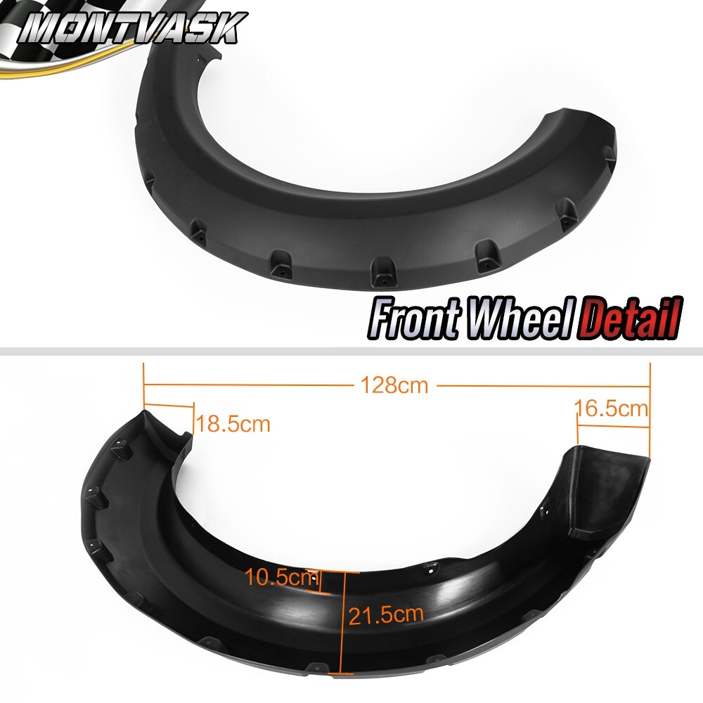 6pcs Pocket Rivet Style Fender Flares Black Fit For 2009-2014 F150 Offroad