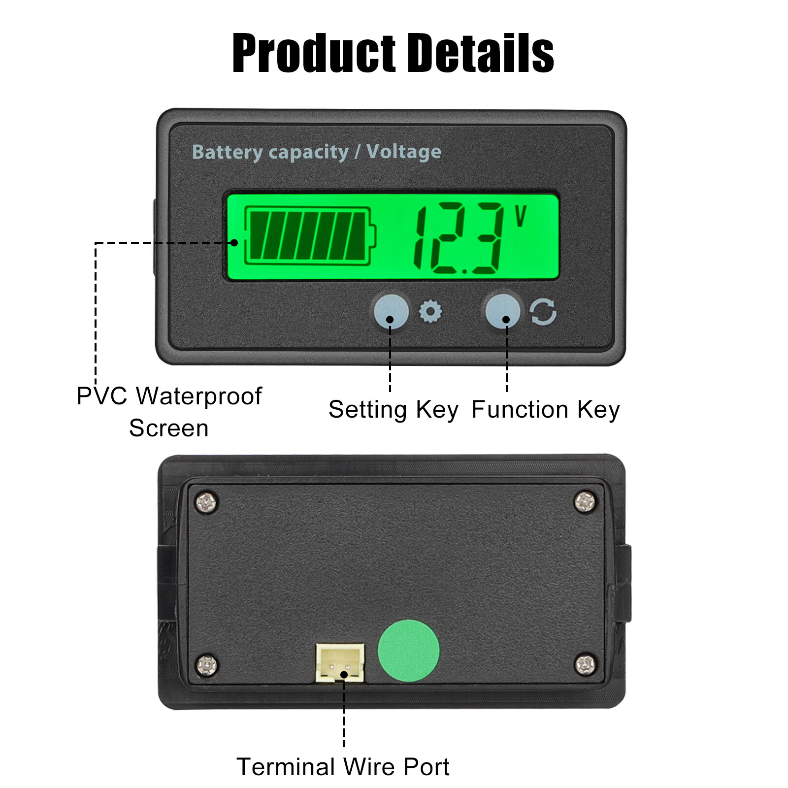 12V/24V/36/48V Battery Status Charge LCD Digital Indicator Monitor Meter Gauge