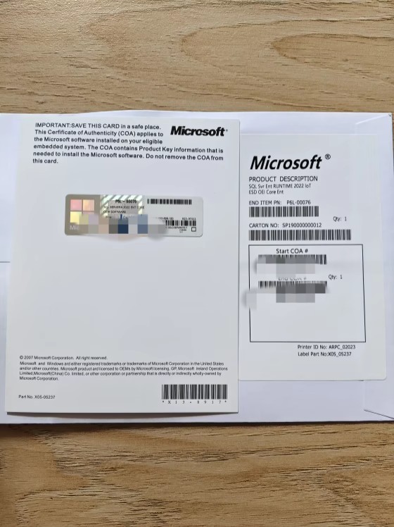 Microsoft SQL Server 2022 Enterprise Core Edition, 36 Core, Unlimited CALs