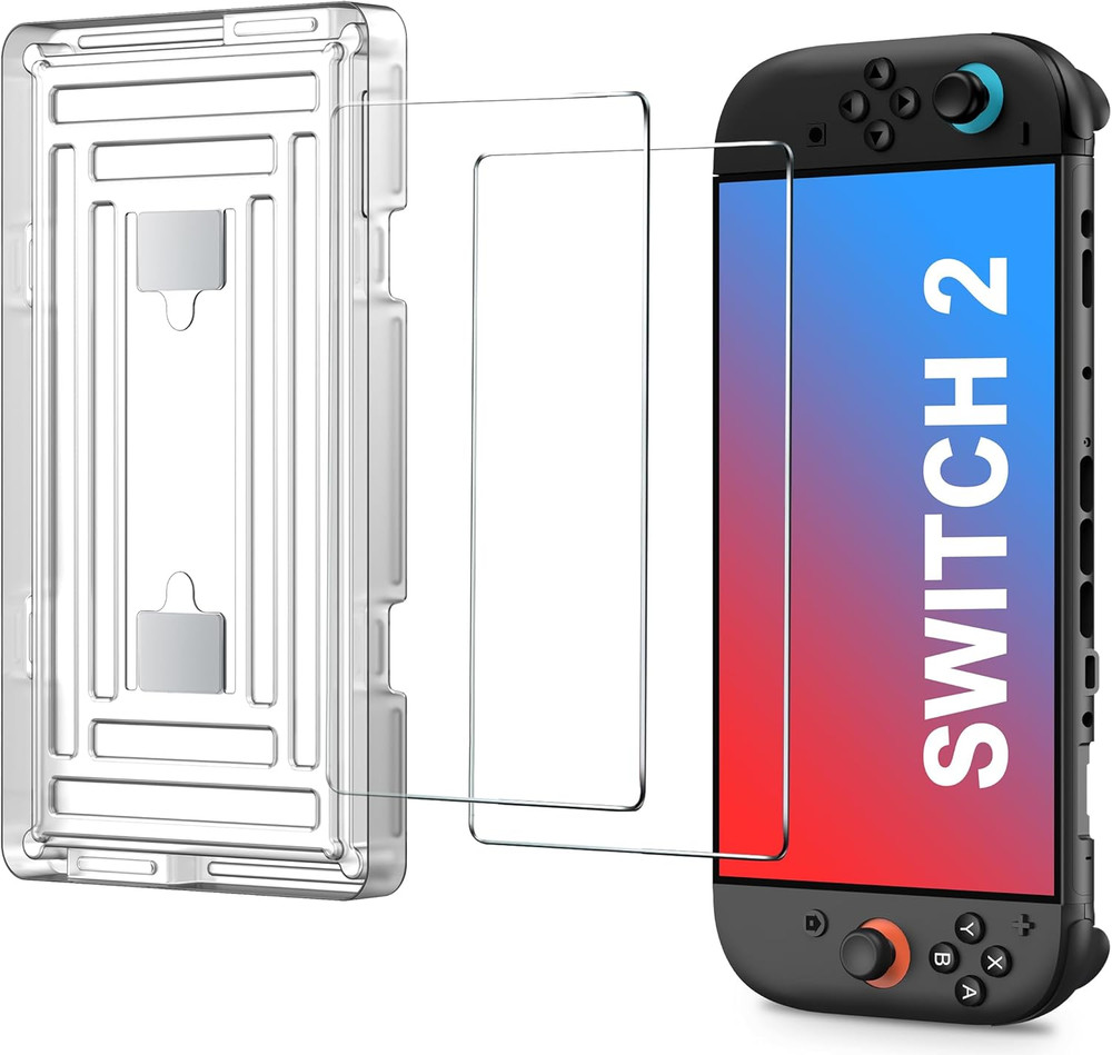 2 Pack Tempered Glass Screen Protector Compatible with Nintendo Switch 2 2025, T
