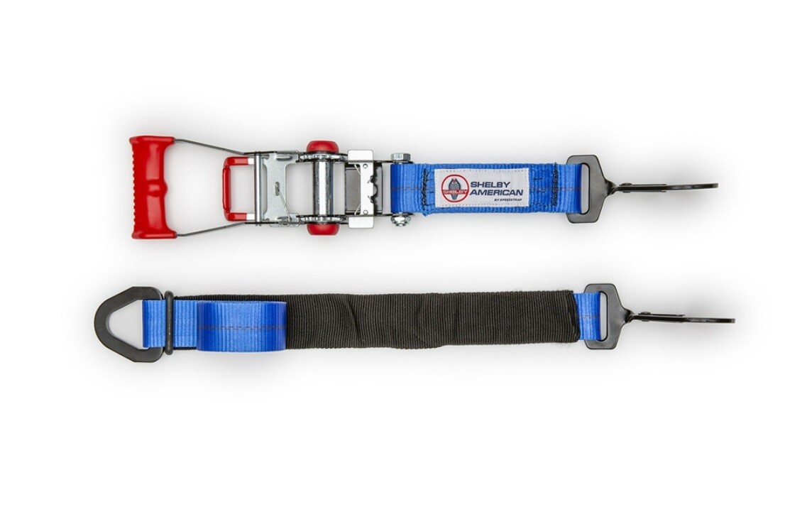 Shelby Logo Ratchet Strap Car Trailer Tie Down Kit with Carry Bag