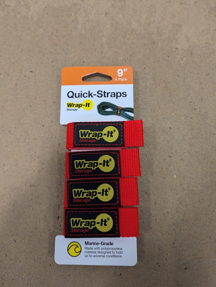 Wrap-It Quick-Straps® - 9-in. (4-Pack) Red Part#104-BS-9RE