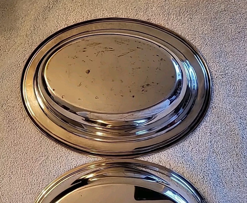 Vintage ROGERS 1105 SILVER PLATE COVERED SERVING DISH OVAL TWO HANDLED LID