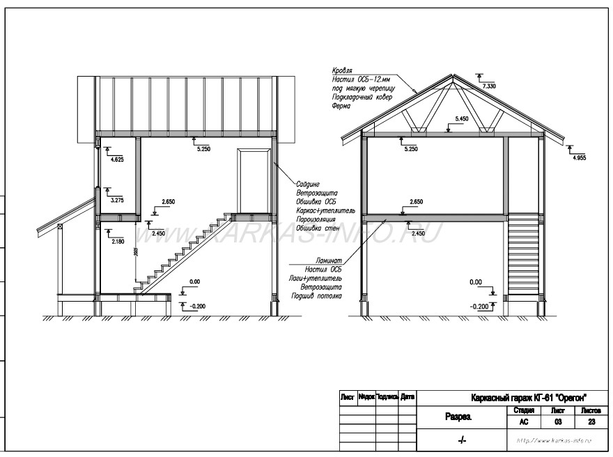 Construction Drawings/ DESIGN / PLANS / Oregon Frame Garage.