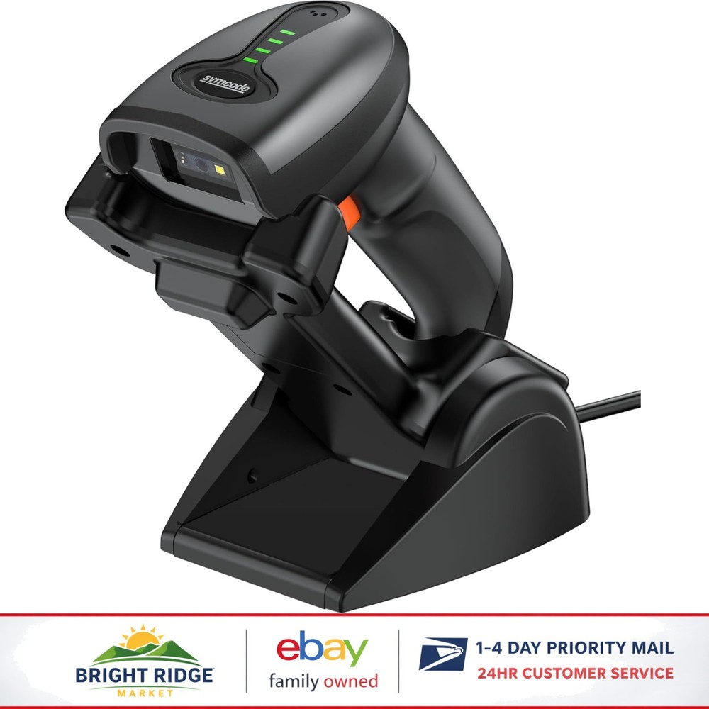 Rechargeable Barcode Scanner with Bluetooth Connectivity and Shock Protection