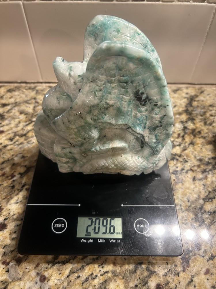 Chrysocolla Phoenix Stone Dragon Carving