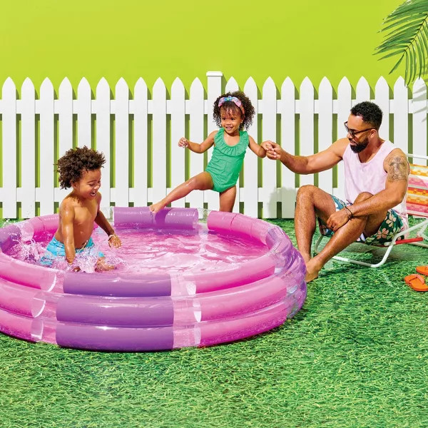 SUN SQUAD INFLATABLE 3 RING POOL - PINK
