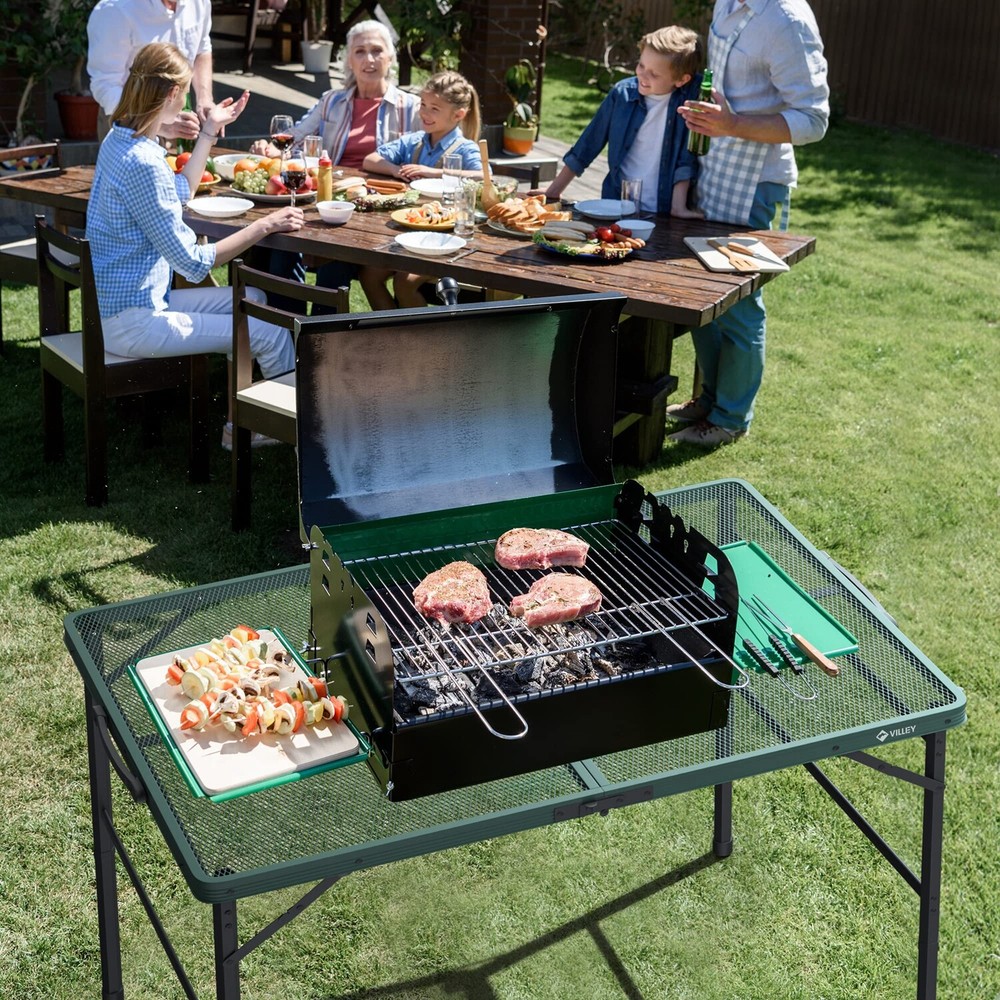 VILLEY 3-ft Portable Camping Table Grill Folding Table Lightweight Camping Table