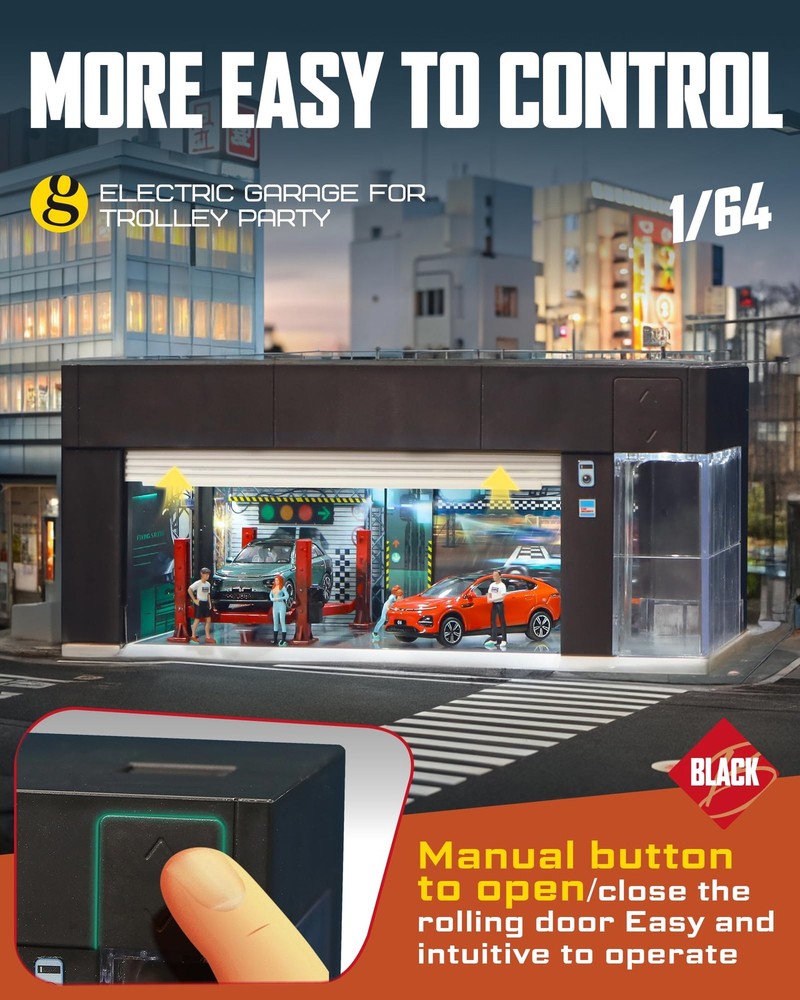 1/64 Scale Diecast Display Case for Hot Wheel Storage with LED Lights, Stacka...