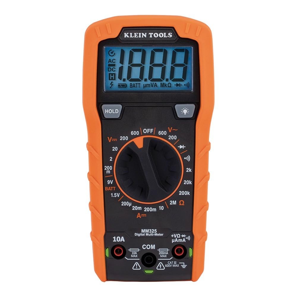 Battery-Powered Digital Multimeter with Backlit Display & Lead Alert Features