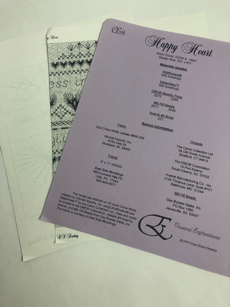 Crossed Expressions Happy Heart Cross Stitch Pattern
