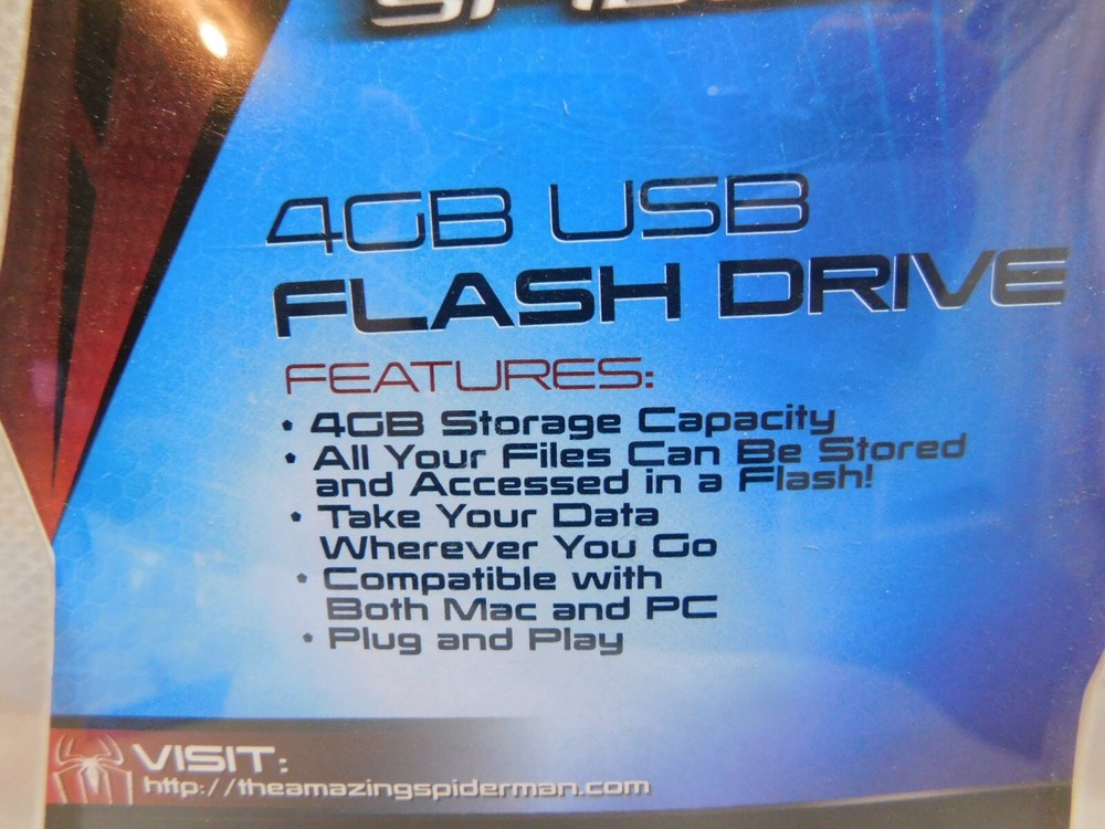 Spider-Man 4GB USB Flash Drive & Key Chain Pc or Mac