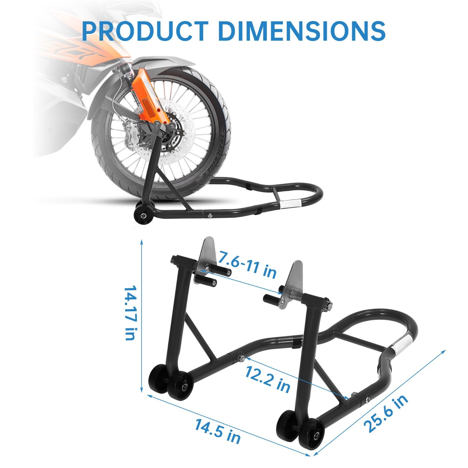 2-Pcs 900LBS Motorcycle Front & Rear Stand Lift Spoolift Paddock Swingarm Arm