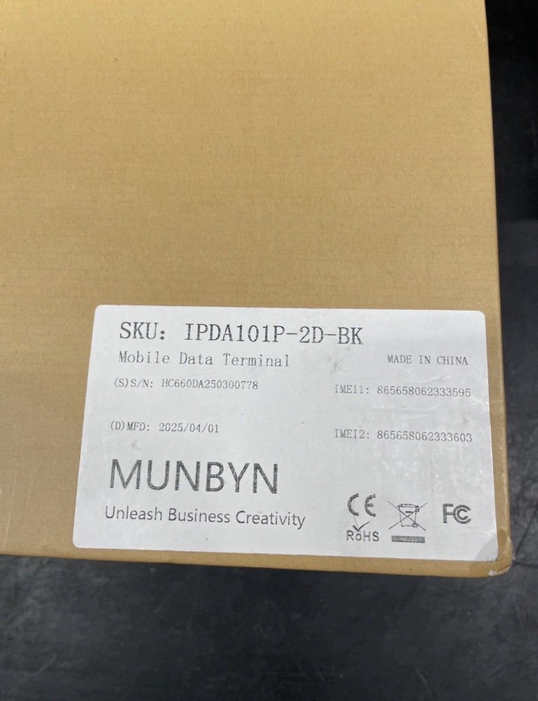 MUNBYN IPDA101-2D-BK-US 5'5" Android 13 Barcode Scanner Black NEW