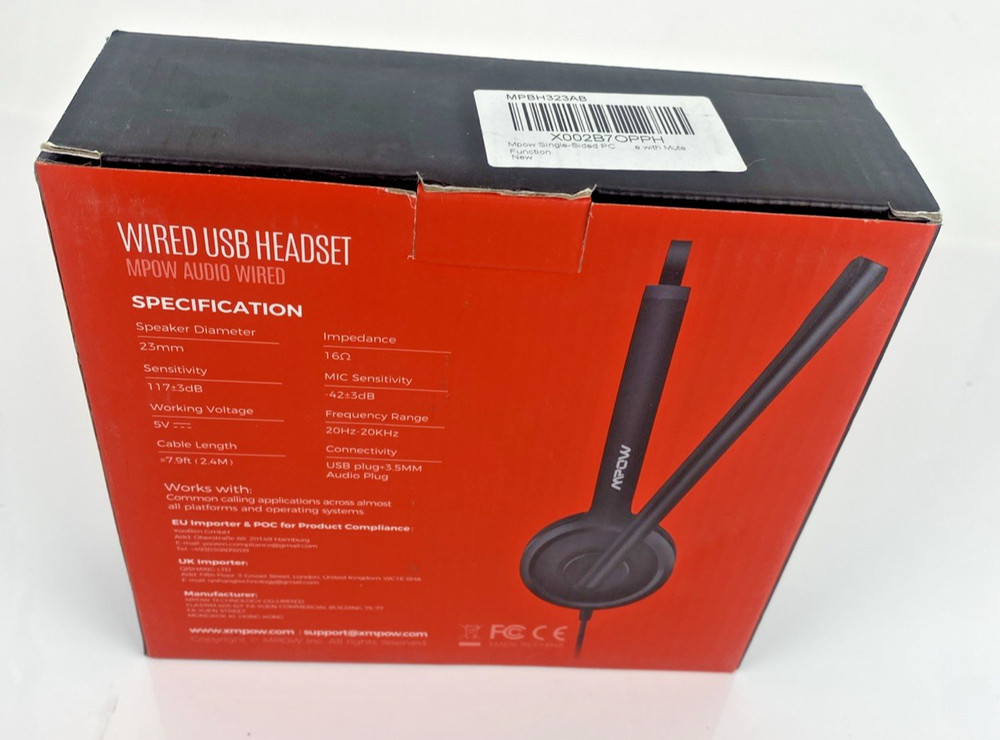 MPOW Wired Single-Sided USB Headset with Microphone
