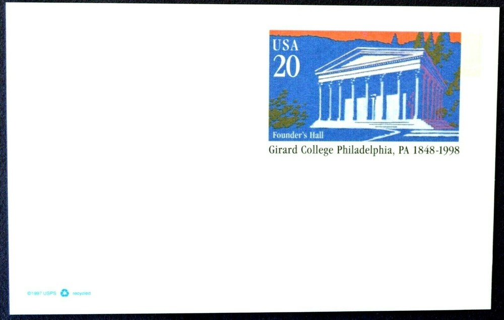1998 US Sc. #UX292 postal card, 20 cent, mint, sharp corners, excellent shape