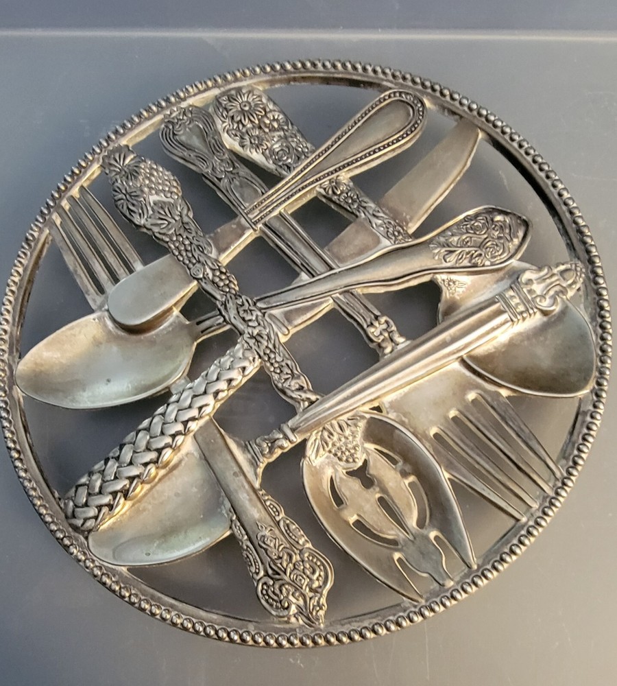 Vintage Godinger Silver Art Co. Silver Plate Flatware Utensil Trivet