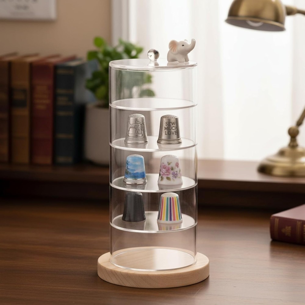 5 Layers Acrylic Belt Organizer, Stackable Belt Storage Box Clear Display Cas...