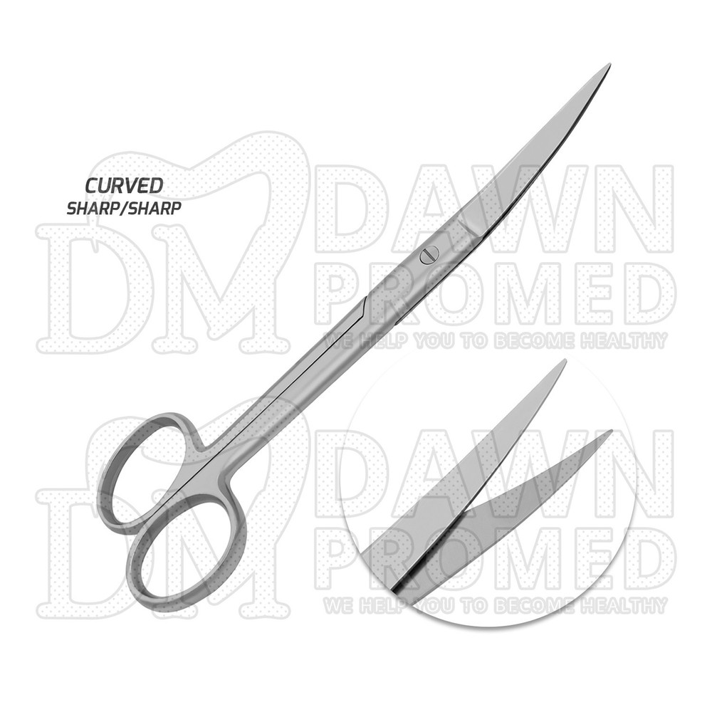 6 Pcs Operating Scissors 5.5" Straight & Curved Round Pattern Set German Grade