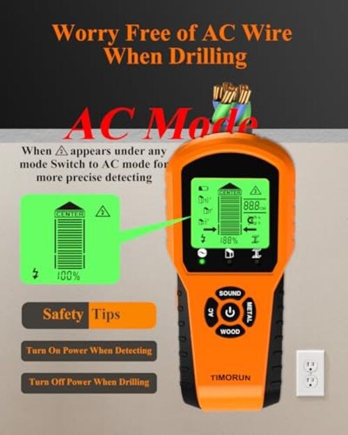 Stud Finder Wall Scanner, 6 in 1 Upgraded Wall Stud Finder Scanner Tool Pumpkin