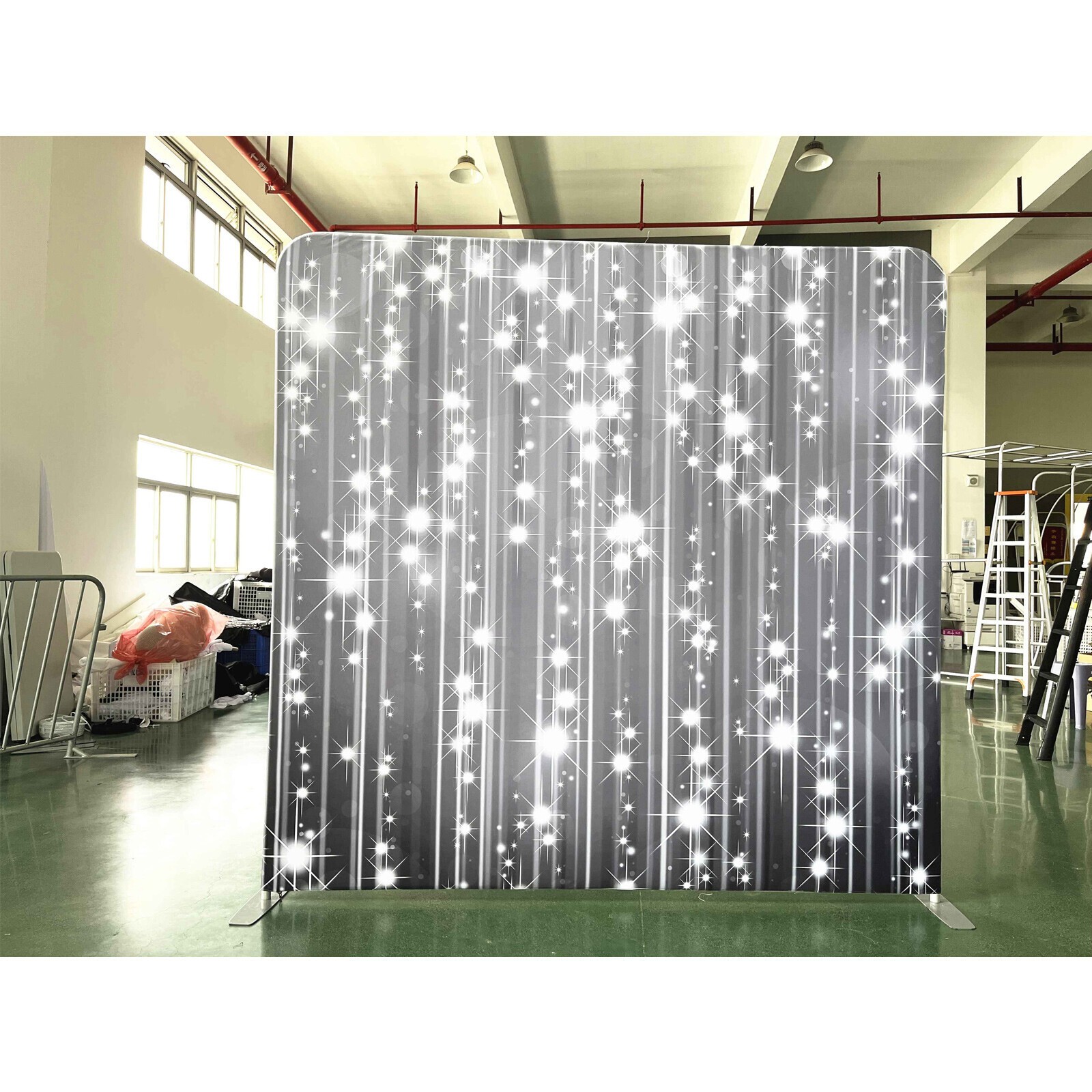 8FT Backdrop and Stand,tension fabric,Reusable Luxury Wedding Backdrop