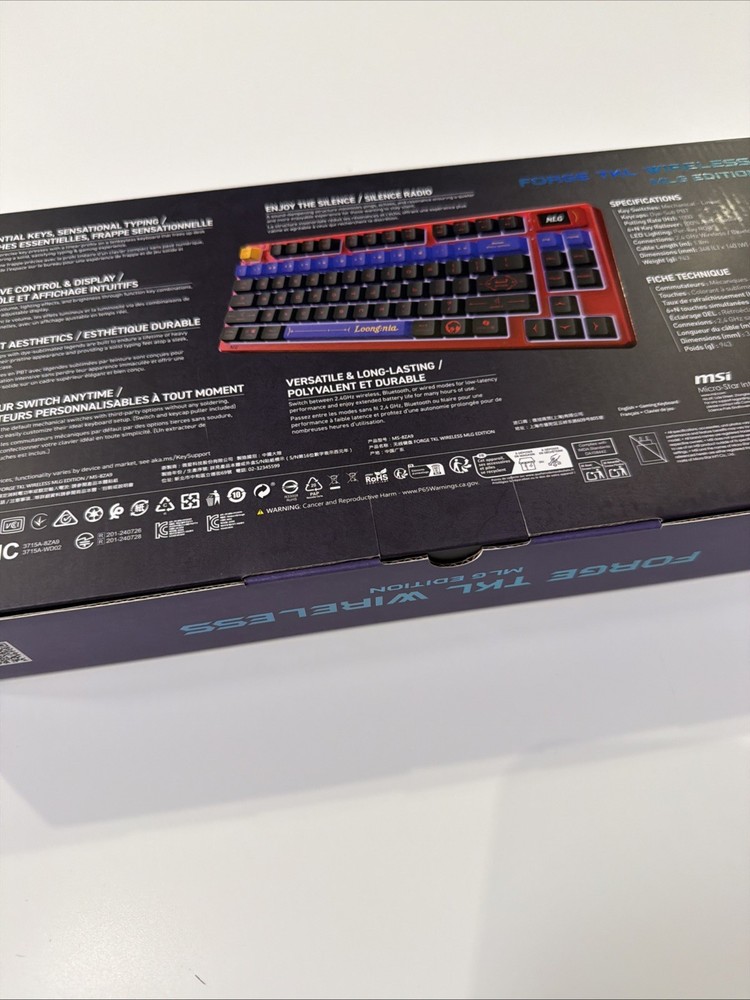MSI Forge TKL Wireless MLG Edition Gaming Keyboard-Mechanical Linear Switches,