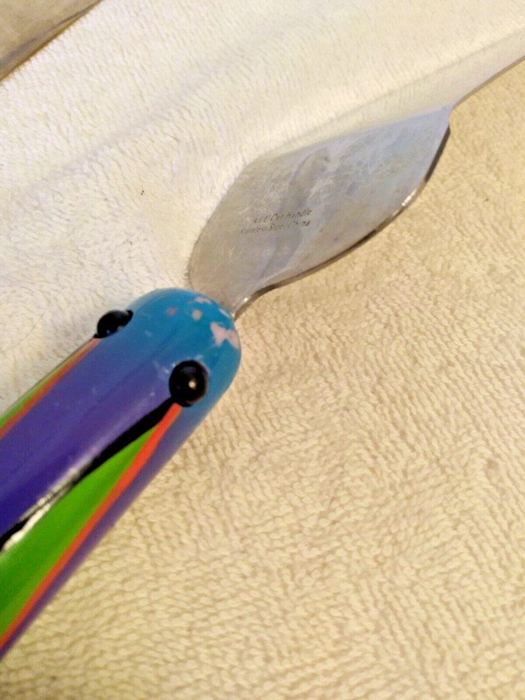 All U Can Handle Hand Painted Ceramic & Stainless Steel Server & Knife/Fork Set