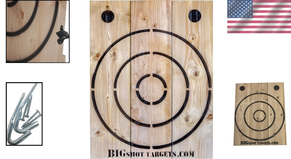 Official Size Rectangular Axe Throwing Target with Hanging Chain and Opener=