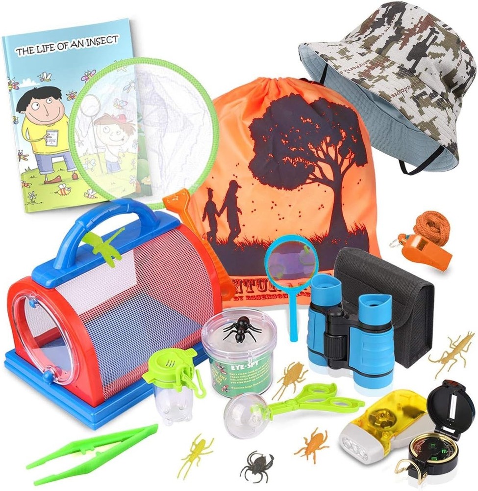 Outdoor Explorer Kit & Bug Catcher Kit with Binoculars, Compass, Magnifying G...
