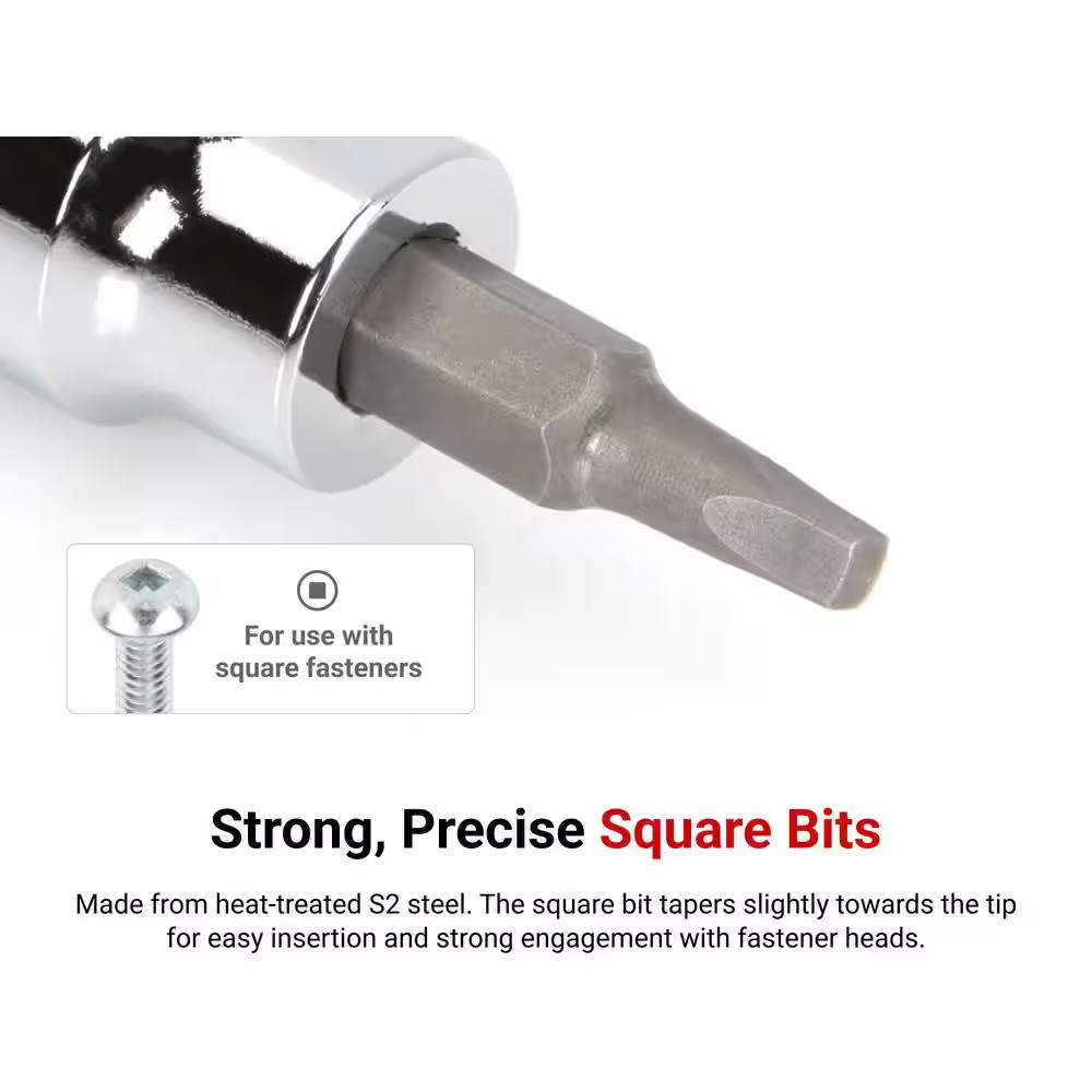 "3/8 In. Drive X #2 Square Recess Bit Socket"