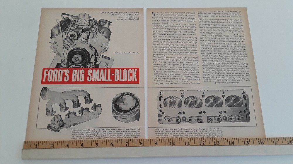 FORD 351 ENGINE  ORIGINAL 1969 ARTICLE