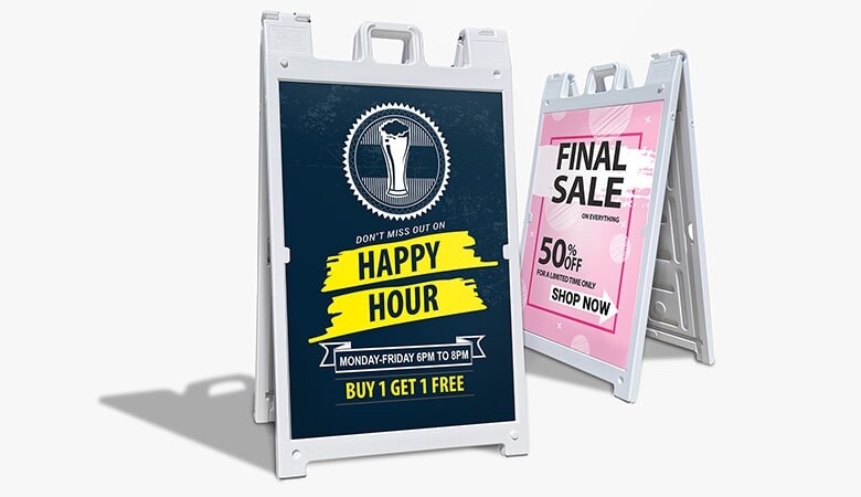 Deluxe A Frame Sidewalk Curb Sign Portable Folding