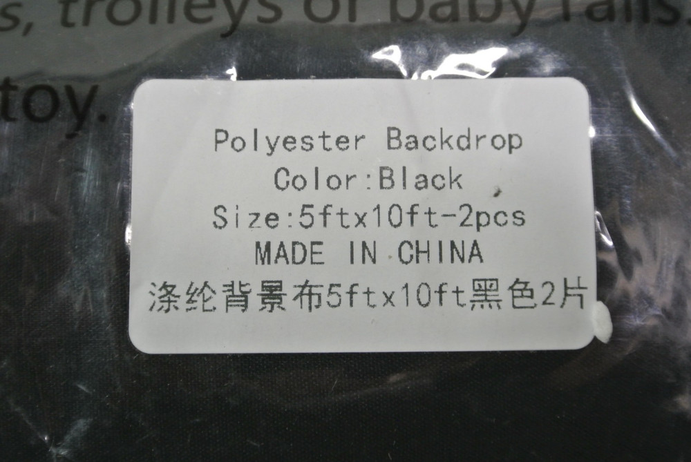 2 Black Polyester Backdrop Curtains 2 Panels 5ft x10ft Per Pack 4 TOTAL PANELS