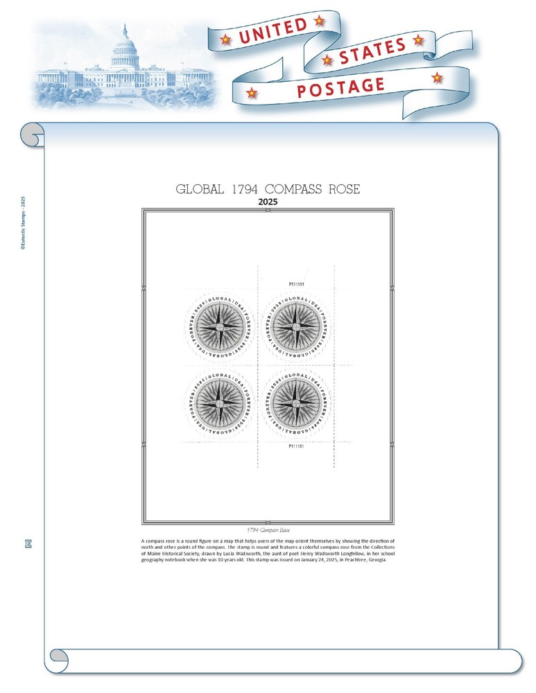 2025 U.S. Regular Issue Plate Block Supplement (White Ace Alternative)