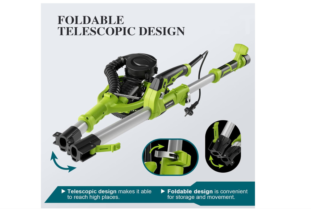 Drywall Sander, W Popcorn Ceiling Removal Tool, Automatic Drywall Sander