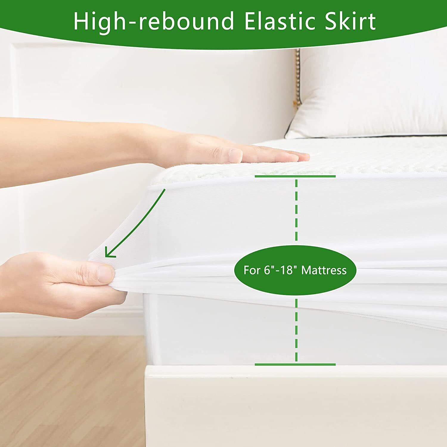 Bamboo Mattress Protector Hypoallergenic & Breathable Waterproof Mattress Cover