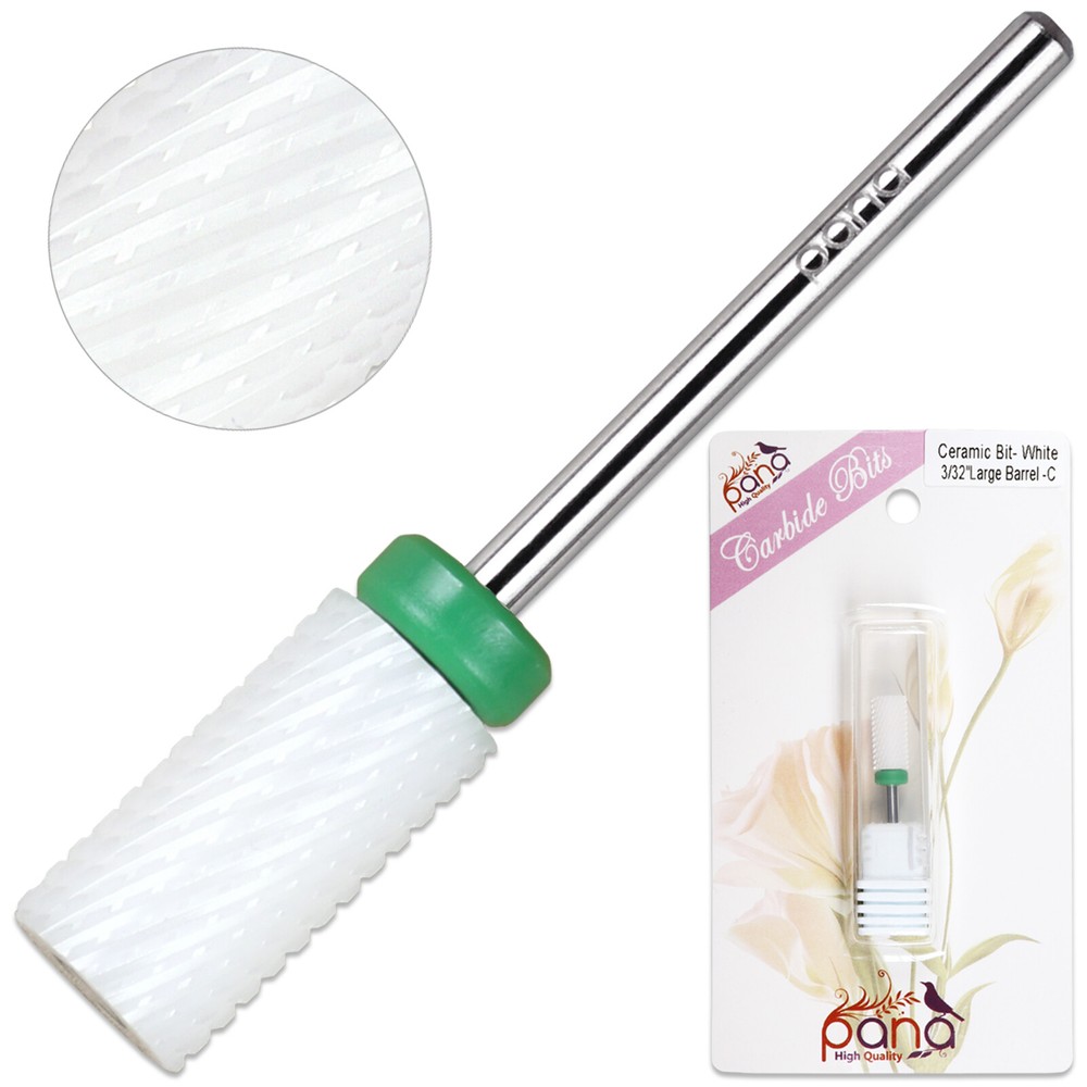 Professional High Quality Ceramic White Large Barrel Bit Nail Drill Coarse Grit