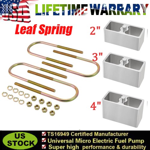 Universal 2"/ 3" /4" Drop Leaf Spring Lowering Block Kit with U-Bolts & Hardware