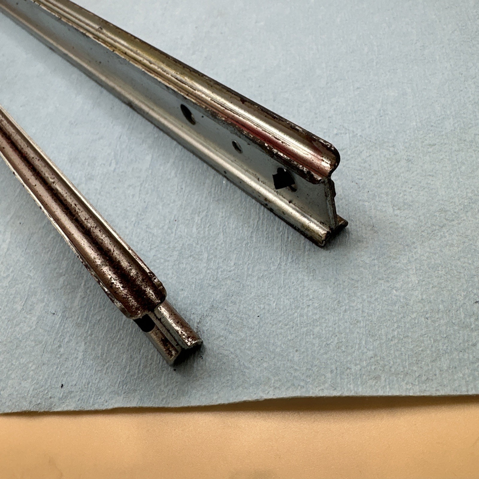 2x Cornwell Toolbox Drawer Slides W/ Clips 14-3/4” Long 1-5/8” Tall 3/8” Wide