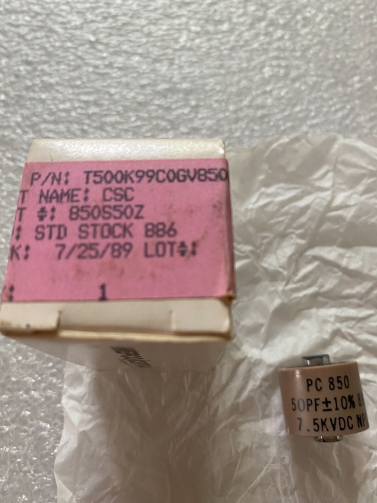MEPCO/CENTRALAB Ceramic Capacitor PC850 50PF 7.5KVDC