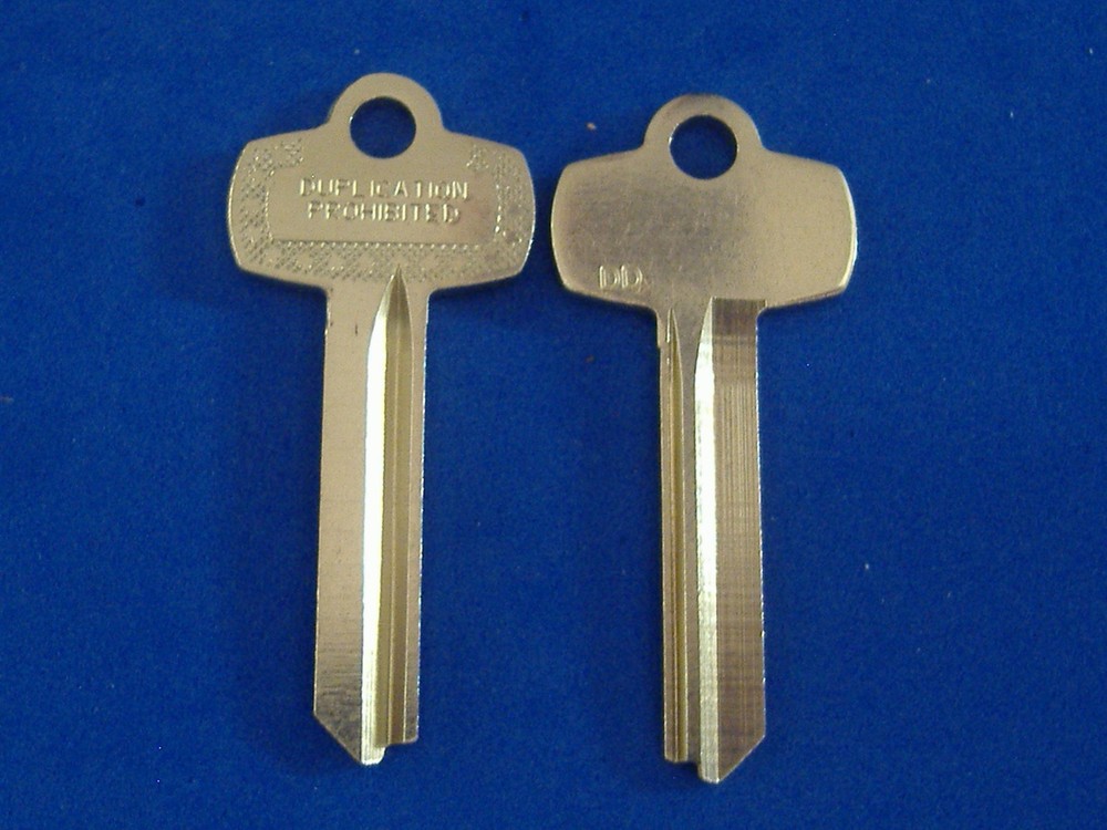TWO NICKEL SILVER FITS BEST KEY BLANKS FOR "DD" KEYWAY