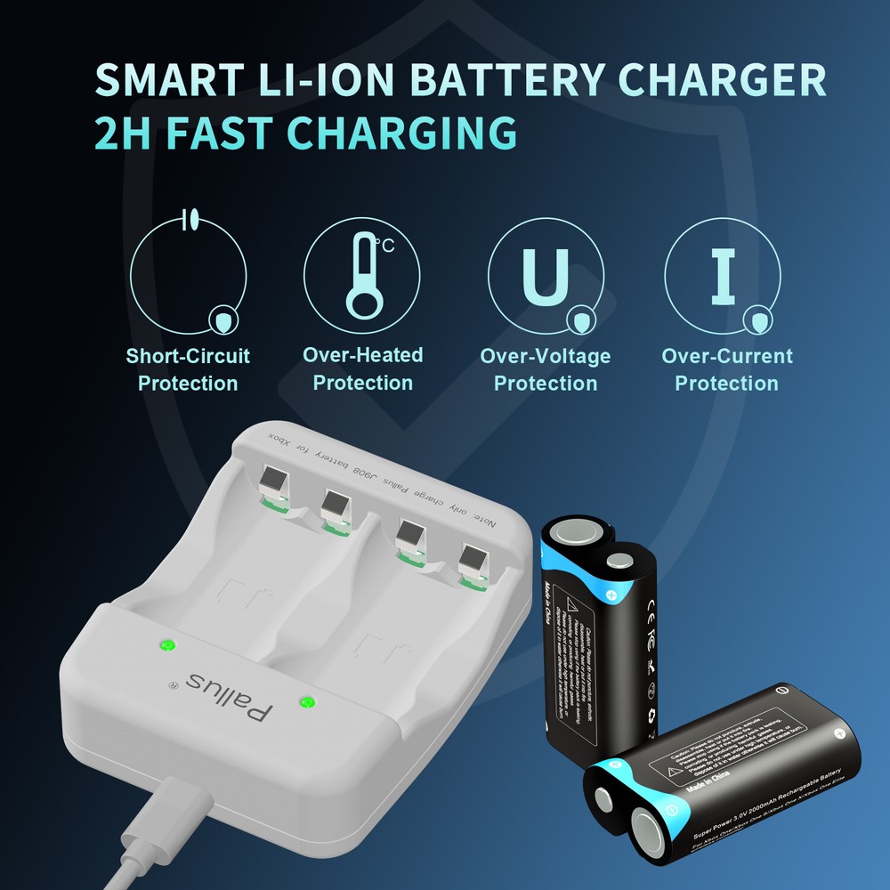 2Pack Lithium Rechargeable Xbox One Controller Battery Pack with Charger Station