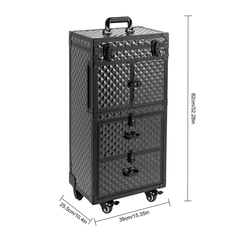 Rolling Cosmetic Case Hairdressing Rolling Case Makeup Rolling Train Case