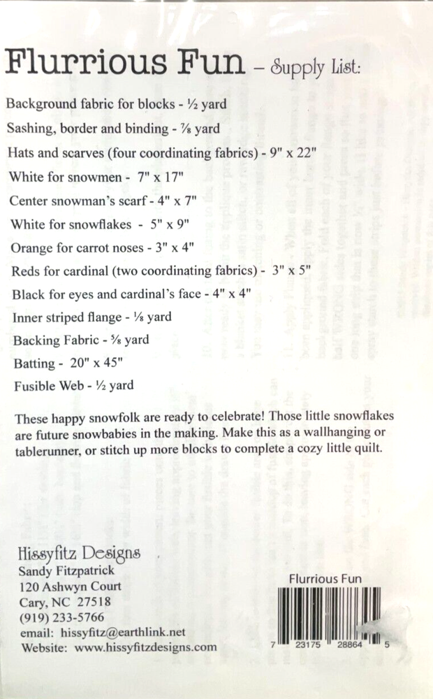 HISSYFITZ DESIGNS #HD0680 - FLURRIOUS FUN, 43"x16"