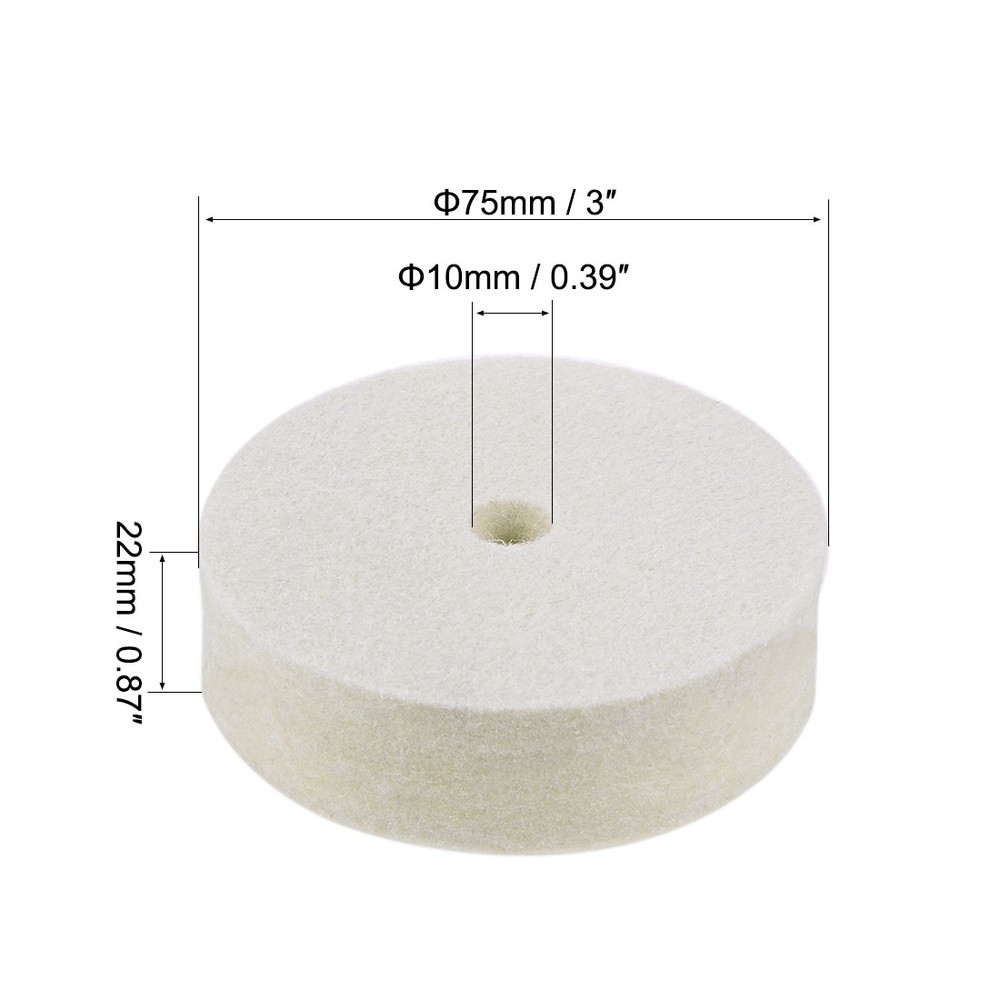 3-" Compressed Wool Polishing Wheel Round Buffing Pads 2PCS